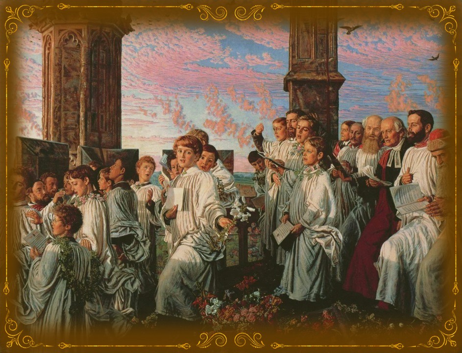 William Holman Hunt (1827 - 1910). May Morning on Magdalen College, Oxford, Ancient Annual Ceremony, 1888-1893.