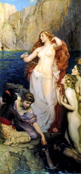 Herbert James Draper. Las perlas de Afrodita, 1907